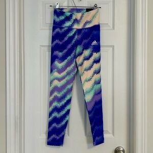 Adidas Kids Blue and Green Wave Leggings